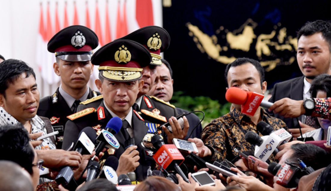 Komjen Pol Tito Karnavian usai dilantik sebagai kapolri oleh Presiden Joko Widodo di Istana Negara Jakarta, Rabu (13/7). Foto: Biro Pers Istana - JPNN.com