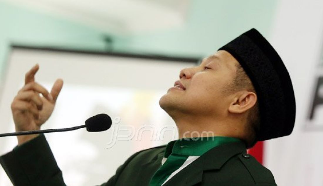 Ketua Umum PKB Muhaimin Iskandar saat menghadiri acara diskusi Haul ke-6 Gus Dur bertema 'Menghidupkan Kembali Spirit Gus Dur', Jakarta, Selasa (22/12). Foto: Ricardo/JPNN.com - JPNN.com