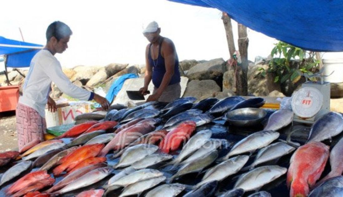 Ombak besar yang melanda pesisir pantai barat indonesia membaut pasokan ikan menjadi terganggu, akibat nelayan yang takut pergi melaut. Foto: Robi/Posmetro Padang - JPNN.com