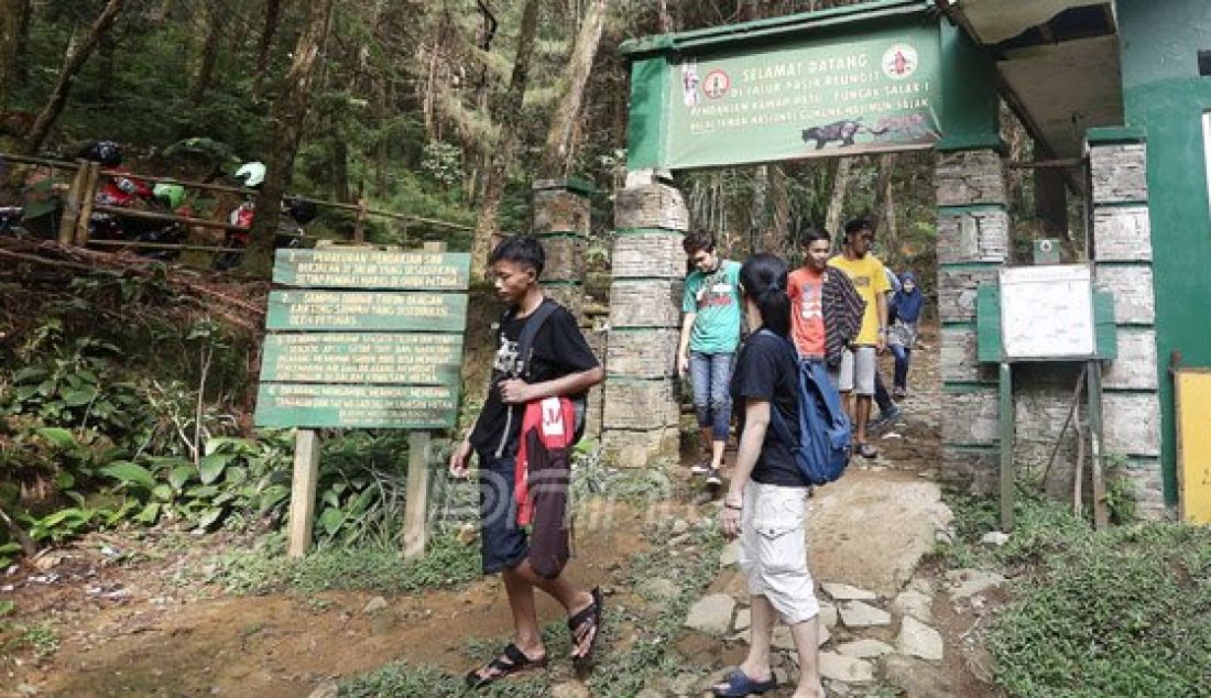 Warga memadati Kawasan Pendakian Kawah Ratu Gunung Salak, Kabupaten Bogor, Jawa Barat, Sabtu (9/7). Mereka memanfaatkan liburan hari raya Idul Fitri dikawasan tersebut dengan mandi di air terjun, berkemah dan Kawah Ratu. Foto : Ricardo/JPNN.com - JPNN.com