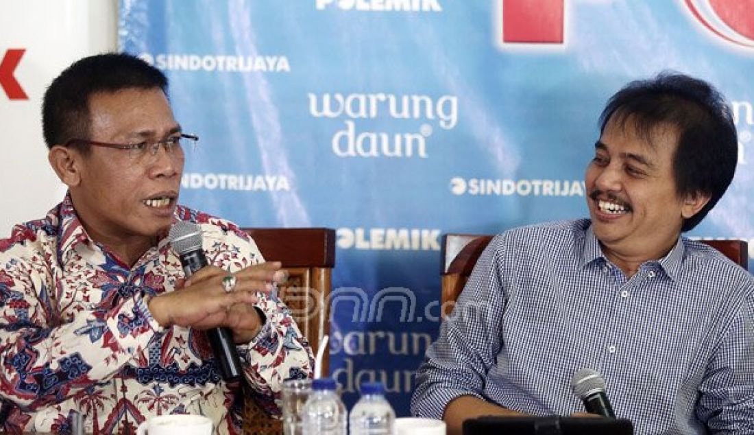 Tim Pemenangan Ahok-Djarot Masinton Pasaribu menjadi pembicara pada diskusi Adu Strategi Di Tanah Betawi, Jakarta, Sabtu (1/10). Foto: Ricardo/JPNN.com - JPNN.com