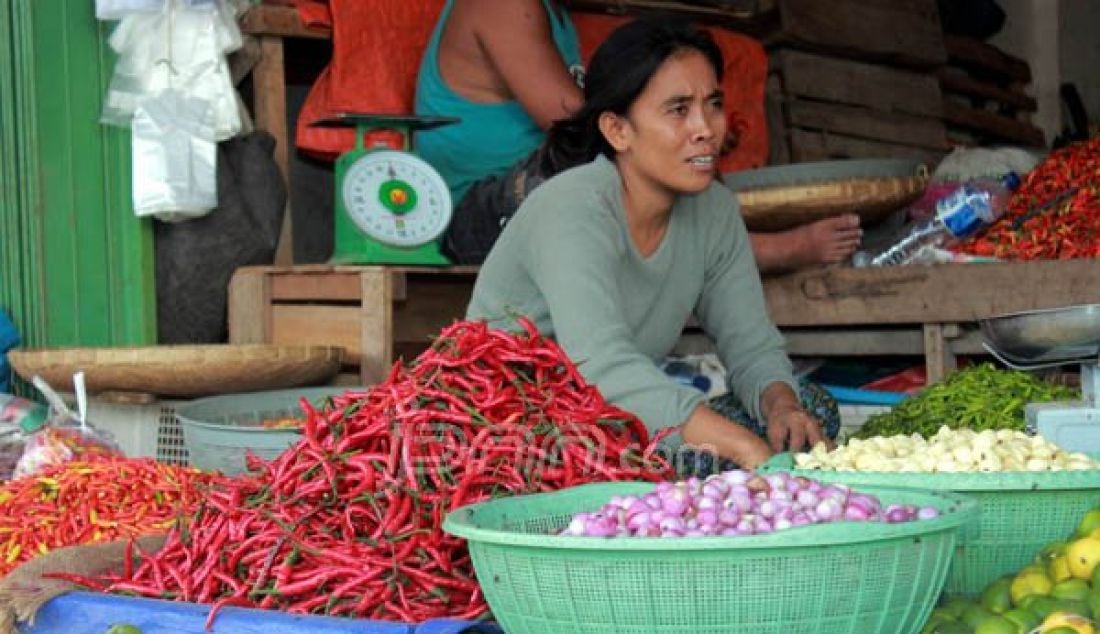 Seorang pedagang menunggu pembeli di Pasar Manonda, Senin (24/10). Kondisi cuaca yang tak menentu membuat petani di Palu dan sekitarnya mengalami gagal panen dan merugi. Hal ini memicu kurangnya stok di pasaran, yang berakibat pada tingginya harga cabai. Foto: Alfian/Radar Sulteng - JPNN.com