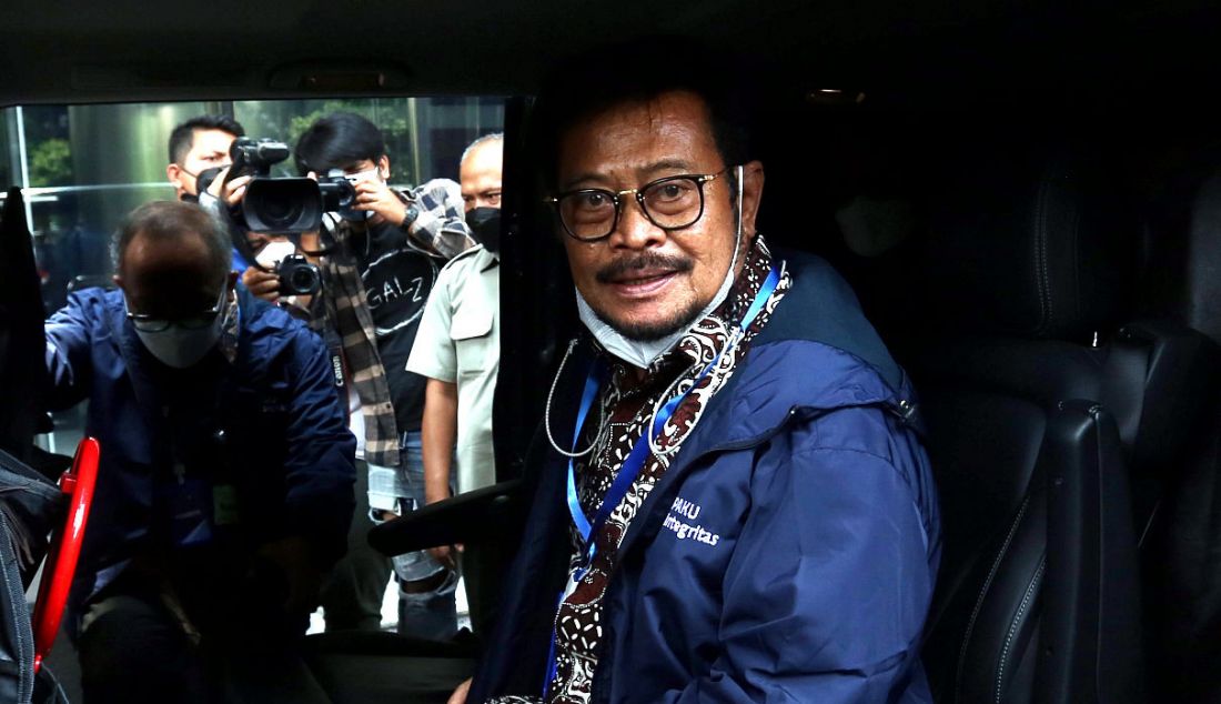 Menteri Pertanian Syahrul Yasin Limpo usai menghadiri acara Penguatan Antikorupsi bagi Penyelenggara Negara Berintegritas (PAKU Integritas) di Gedung KPK, Jakarta, Kamis (7/10). - JPNN.com