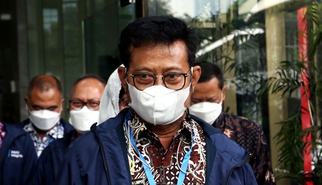 Menteri Pertanian Syahrul Yasin Limpo usai menghadiri acara Penguatan Antikorupsi bagi Penyelenggara Negara Berintegritas (PAKU Integritas) di Gedung KPK, Jakarta, Kamis (7/10). - JPNN.com