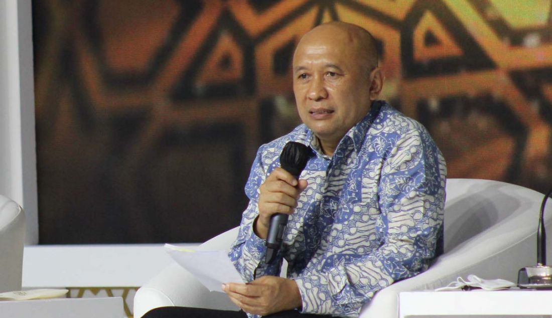 Menteri Koperasi dan UKM Teten Masduki saat menjadi pembicara dalam High Level Policy Discussion (HLPD) yang digelar secara hybrid, di Jakarta, Kamis (28/10). - JPNN.com