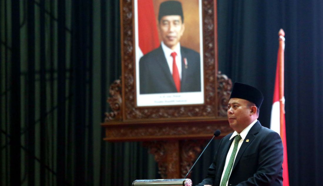 Ketua Fraksi PKB DPR RI Cucun Ahmad Syamsurijal menghadiri acara peringatan Harlah ke-22 Fraksi PKB dan Hari Santri Nasional di Gedung MPR/DPR/DPD, Jakarta, Senin (1/10). - JPNN.com