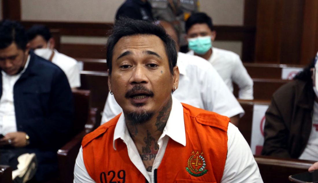 I Gede Aryastina atau Jerinx SID menjalani sidang di Pengadilan Negeri Jakarta Pusat, Rabu (12/1). - JPNN.com