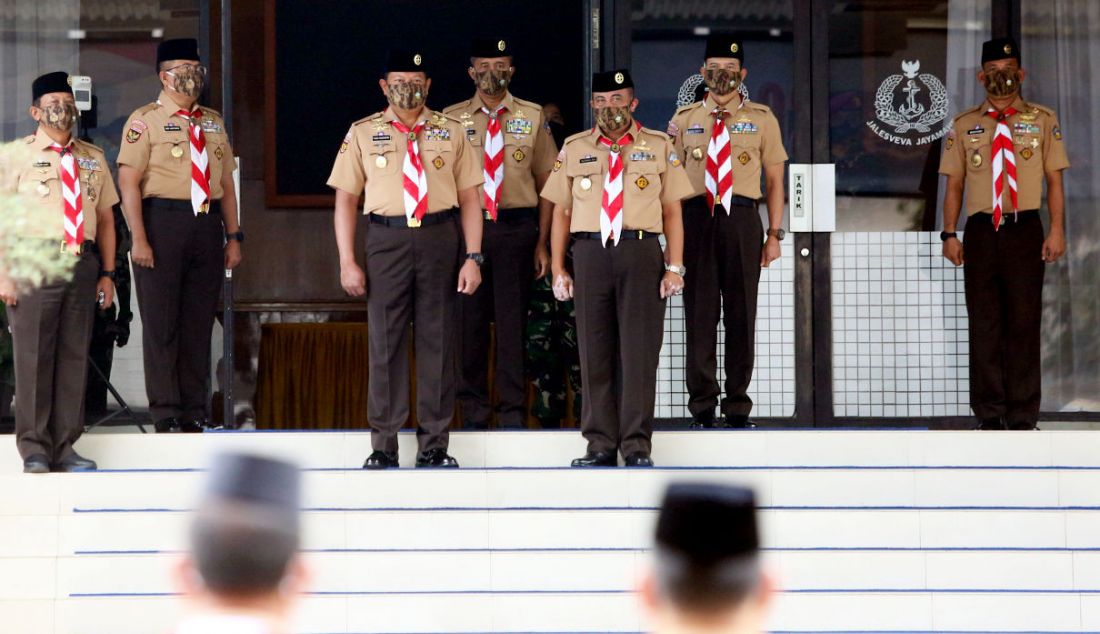 Kepala Staf Angkatan Laut (Kasal) Laksamana TNI Yudo Margono saat memimpin rapat pimpinan Saka Bahari Tingkat Nasional 2022 di Auditorium Denma Mabesal, Cilangkap, Jakarta Timur, Rabu (23/3). - JPNN.com