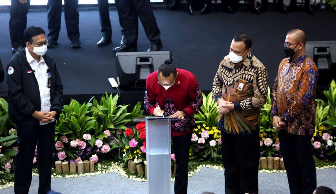 Ketua PSI Giring Ganesha menghadiri Executive Briefing Politik Cerdas Berintegritas (PCB) Terpadu di Gedung KPK, Rabu (18/5). - JPNN.com