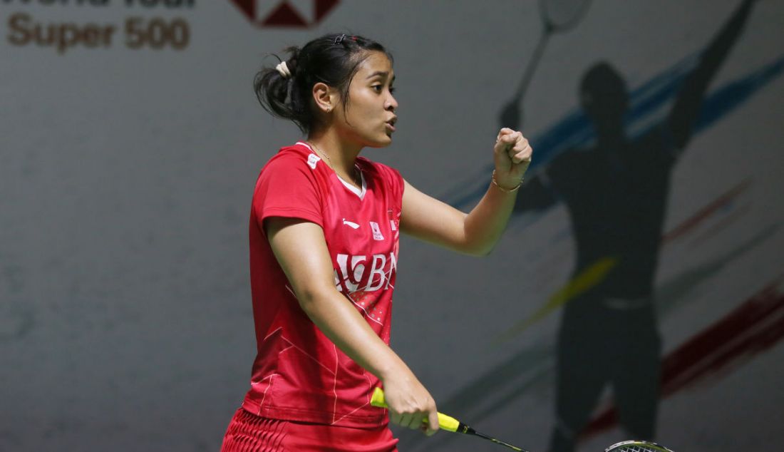 Gregoria Mariska Tunjung di Daihatsu Indonesia Masters 2022, Istora Senayan, Jakarta, Rabu (8/6). - JPNN.com