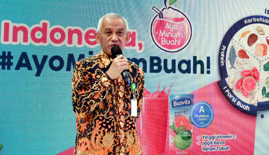 Direktur Promosi Kesehatan dan Pemberdayaan Masyarakat, Kementerian Kesehatan RI Imran Agus Nurali saat acara kampanye AyoMinumBuah, Jakarta, Jumat (12/8). - JPNN.com
