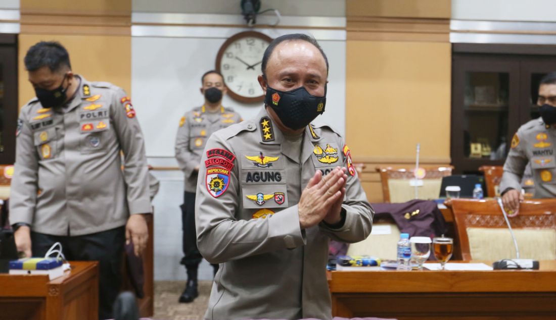 Itwasum Polri Komjen Agung Budi Maryoto rapat kerja antara Komisi III DPR dengan Kapolri terkait kasus Irjen Ferdy Sambo, Jakarta, Rabu (24/8). - JPNN.com