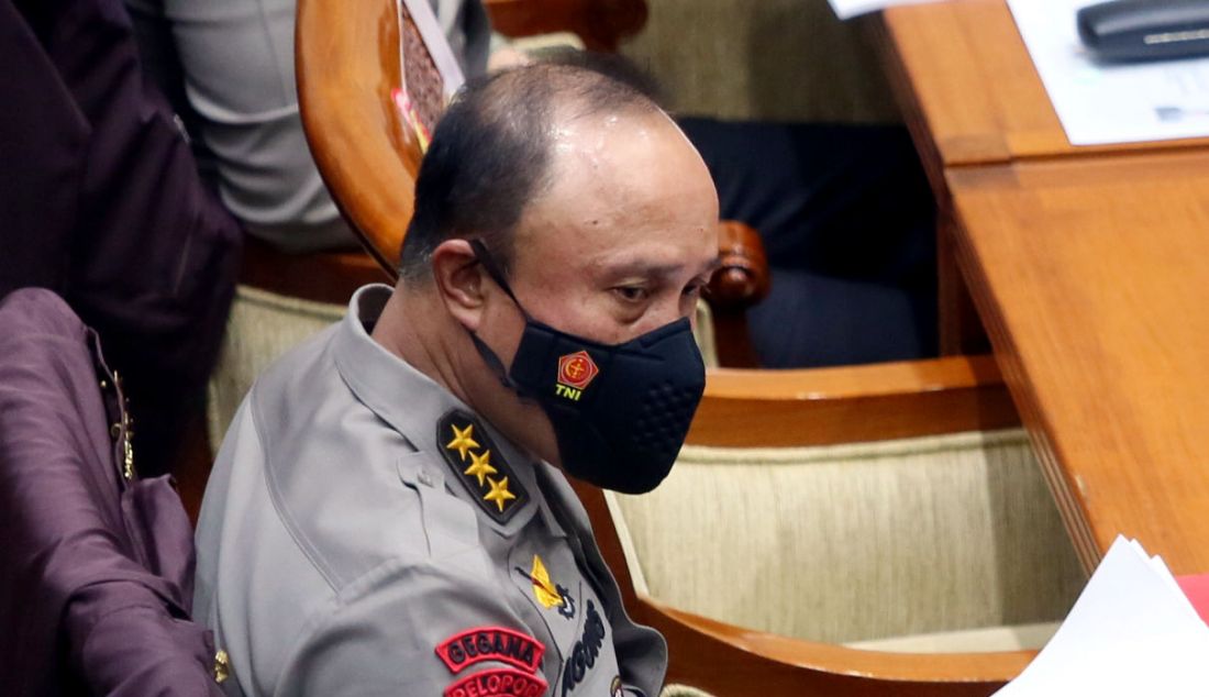 Itwasum Polri Komjen Agung Budi Maryoto rapat kerja antara Komisi III DPR dengan Kapolri terkait kasus Irjen Ferdy Sambo, Jakarta, Rabu (24/8). - JPNN.com