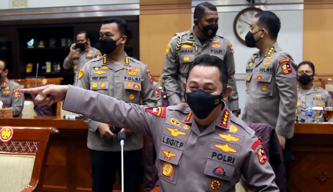 Kapolri Jenderal Listyo Sigit Prabowo rapat kerja antara Komisi III DPR dengan Kapolri terkait kasus Irjen Ferdy Sambo, Jakarta, Rabu (24/8). - JPNN.com