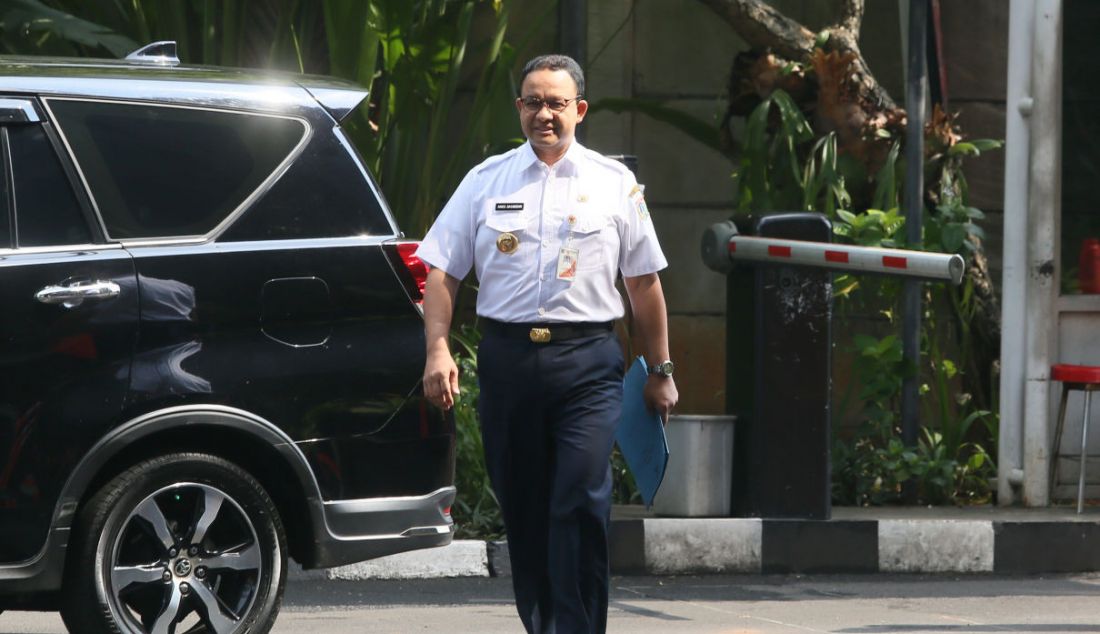 Gubernur DKI Jakarta Anies Baswedan menjalani pemeriksaan sebagai saksi kasus dugaan korupsi dalam penyelenggaraan Formula E, di gedung KPK, Jakarta, Rabu (7/9). - JPNN.com