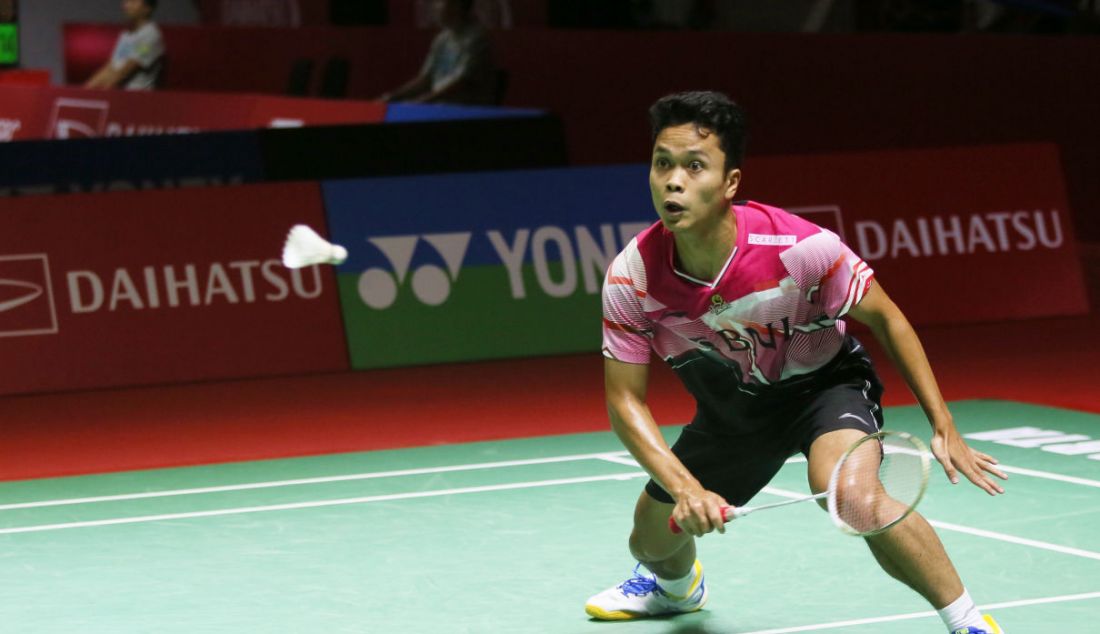 Tunggal putra Indonesia Anthony Sinisuka Ginting di Daihatsu Indonesia Masters 2023. - JPNN.com