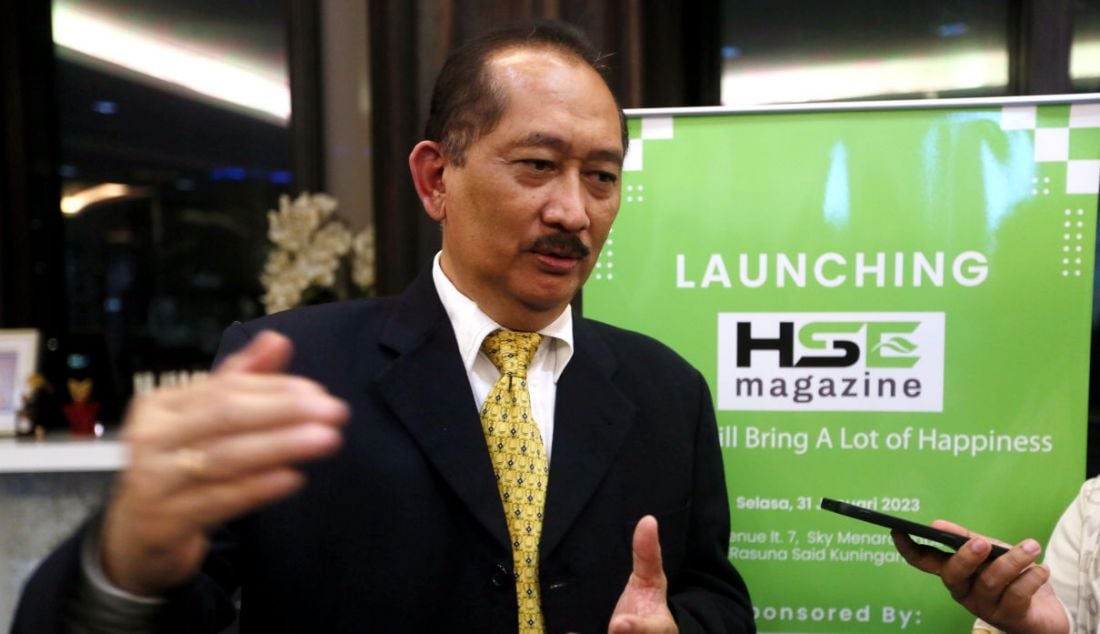 Chairman PT Multi Media Ultima (MMU) Irnanda Laksanawan saat peluncuran HSE Magazine, Jakarta, Selasa (31/1). - JPNN.com