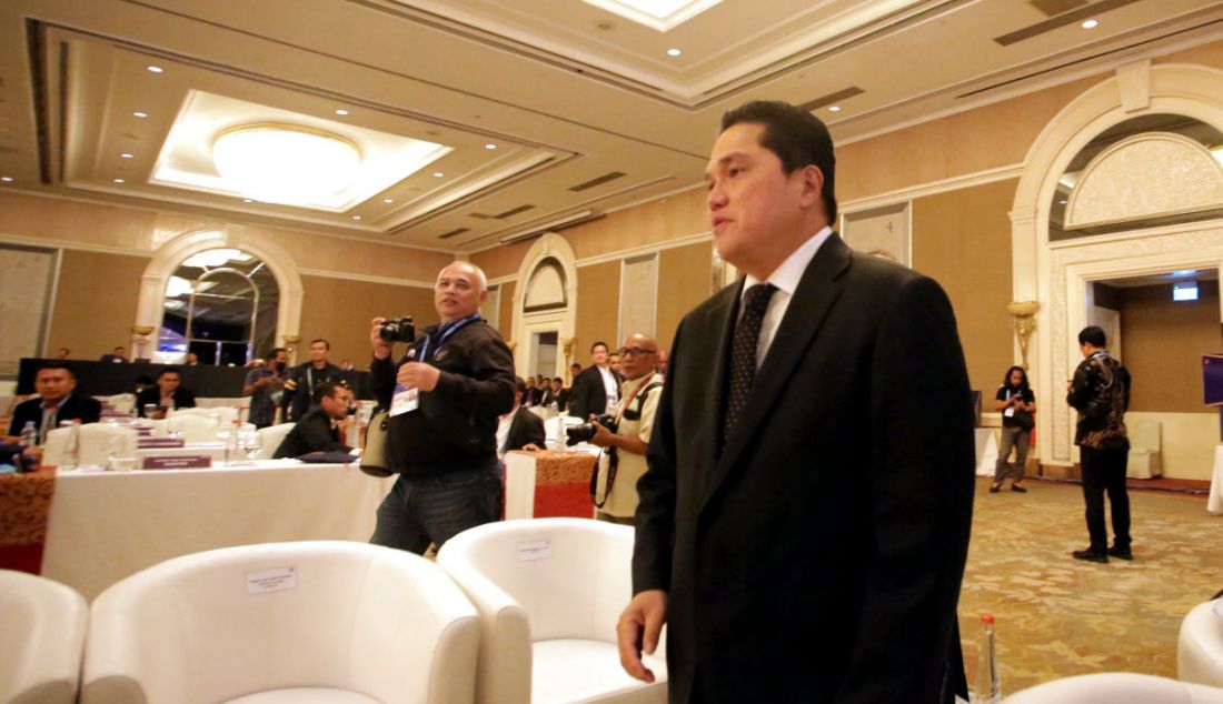 Ketum PSSI Erick Thohir seusai Kongres Luar Biasa PSSI, Jakarta, Kamis (16/2). - JPNN.com