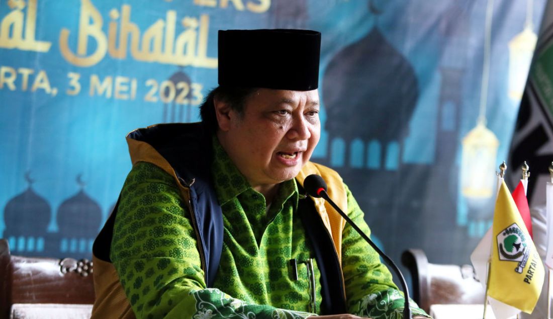 Ketua Umum Golkar Airlangga Hartarto saat melakukan pertemuan dengan Ketua Umum PKB Muhaimin Iskandar di Senayan, Jakarta, Rabu (3/5). - JPNN.com