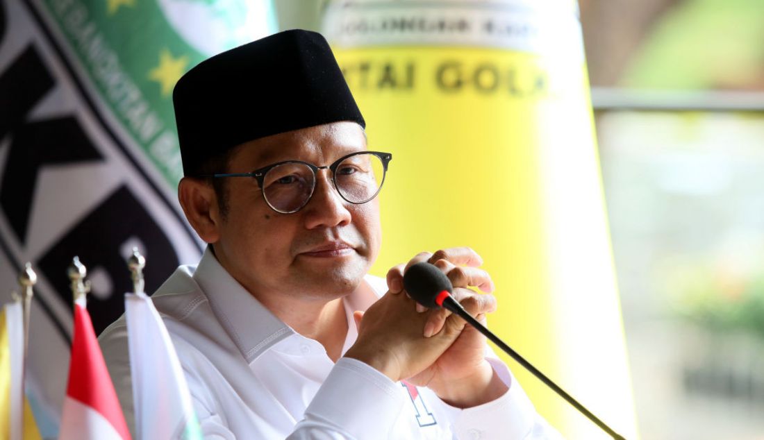 Ketua Umum PKB Muhaimin Iskandar saat melakukan pertemuan dengan Ketua Umum Golkar Airlangga Hartarto di Senayan, Jakarta, Rabu (3/5). - JPNN.com