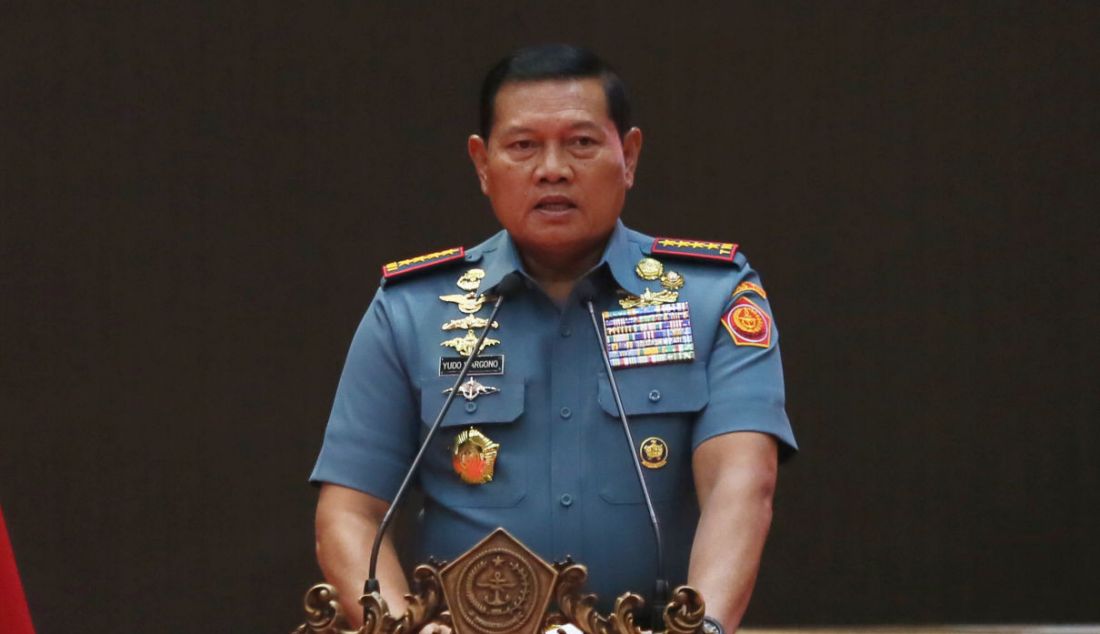 Panglima TNI Laksamana Yudo Margono dalam acara peluncuran dan seminar Literasi Digital kepada Perwira Tinggi dan Perwira Menengah TNI di Mabes TNI, Jakarta, Selasa (13/6). - JPNN.com