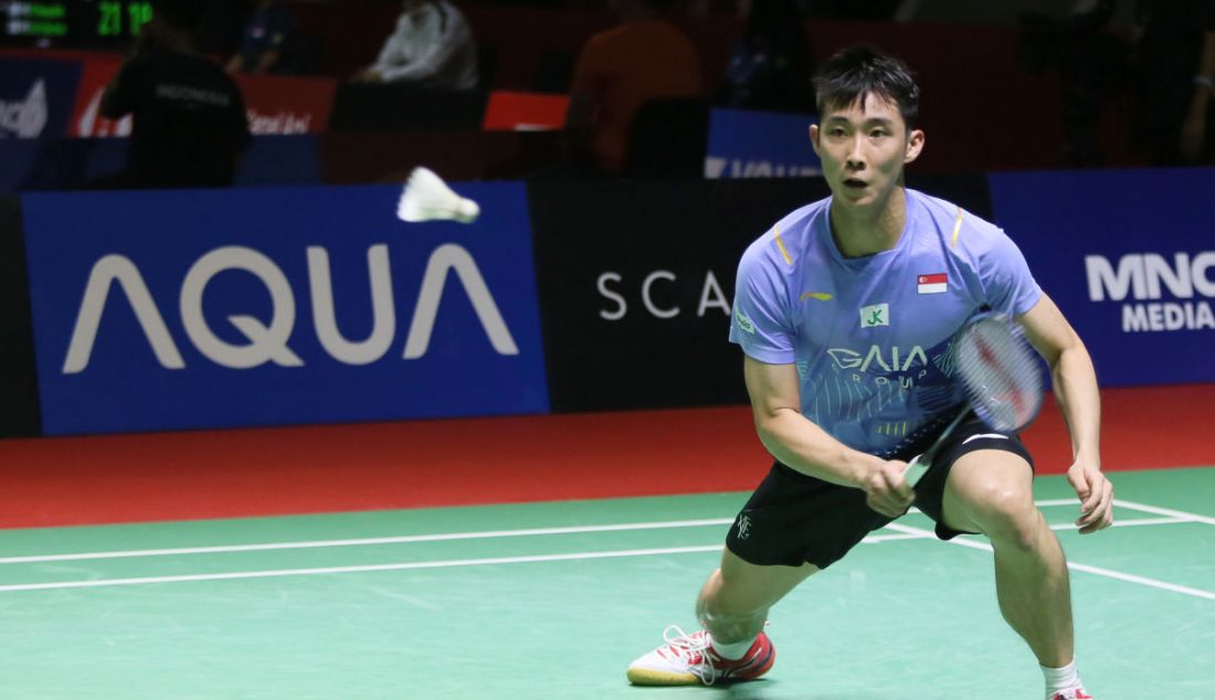 Tunggal putra Singapura Loh Kean Yew di Indonesia Open 2023. - JPNN.com