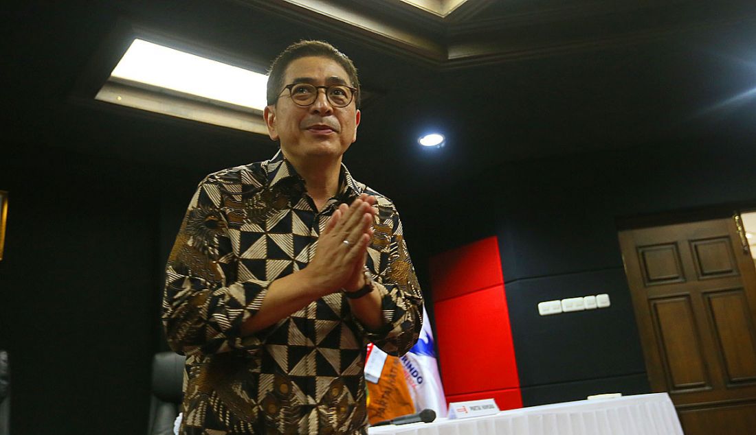 Ketua Tim Pemenangan Ganjar Pranowo Arsjad Rasjid saat menghadiri rapat di Gedung High End, Jakarta, Rabu (13/9/2023). - JPNN.com