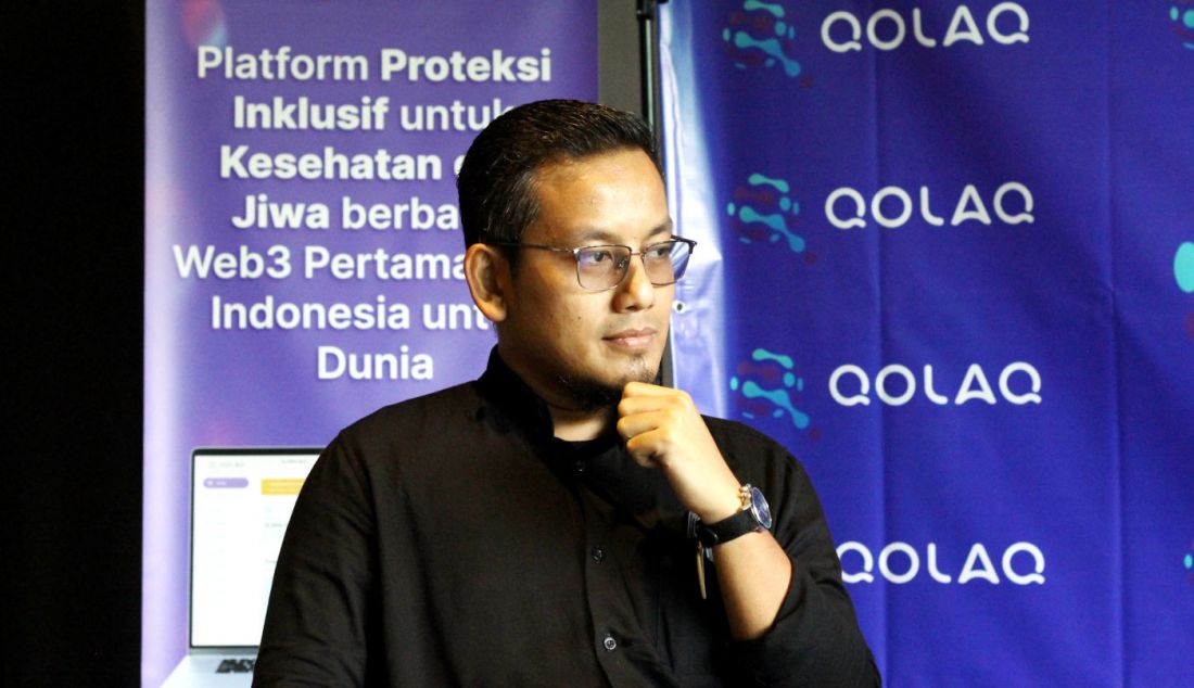 CTO & Co-Founder Rey Bobby Siagian saat peluncuran Peluncuran QolaQ Foundation, Jakarta, Selasa (5/12). QolaQ mengumumkan kehadirannya sebagai platform berbasis blockchain yang memanfaatkan arsitektur Web3 & smart contract untuk menyediakan Mutual Aid Program (MAP) yang pertama dan inklusif sehingga mampu menghubungkan individu secara global agar dapat saling memberi dan menerima bantuan untuk bisa mengakses fasilitas kesehatan sesuai esensi dasar asuransi. - JPNN.com