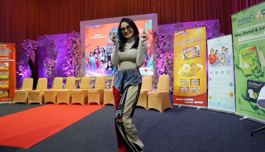 Arlida Putri saat konferensi pers Pertunjukan HUT ke-31 ANTV, Jakarta, Kamis (6/3). - JPNN.com