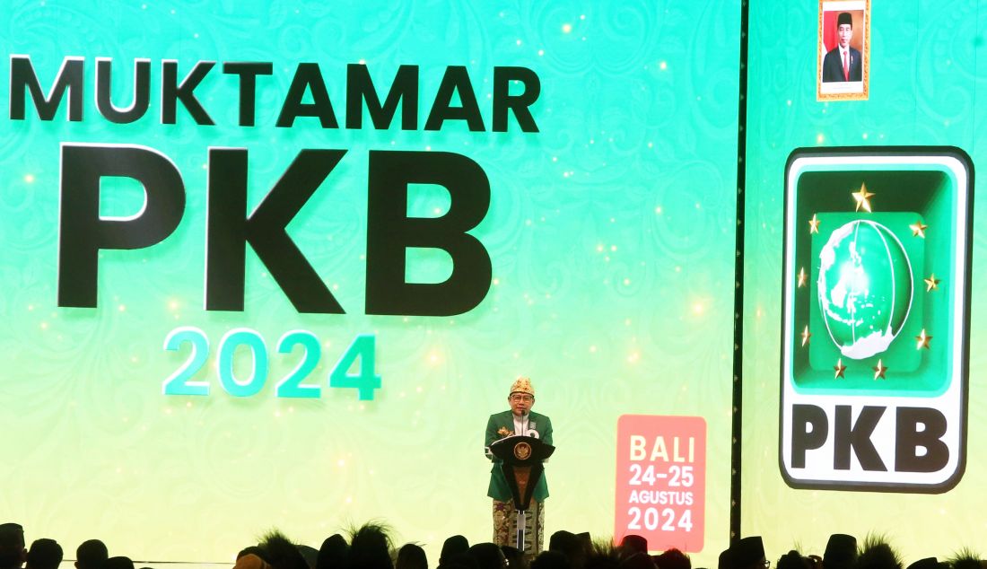 Ketua Umum PKB Muhaimin Iskandar saat pembukaan Muktamar VI PKB 2024 di Bali Nusa Dua Hotel, Badung, Bali, Sabtu (24/8). - JPNN.com