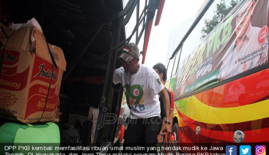 DPP PKB kembali memfasilitasi ribuan umat muslim yang hendak mudik ke Jawa Tengah, DI Yogyakarta, dan Jawa Timur melalui program Mudik Bareng PKB tahun 2017. - JPNN.com