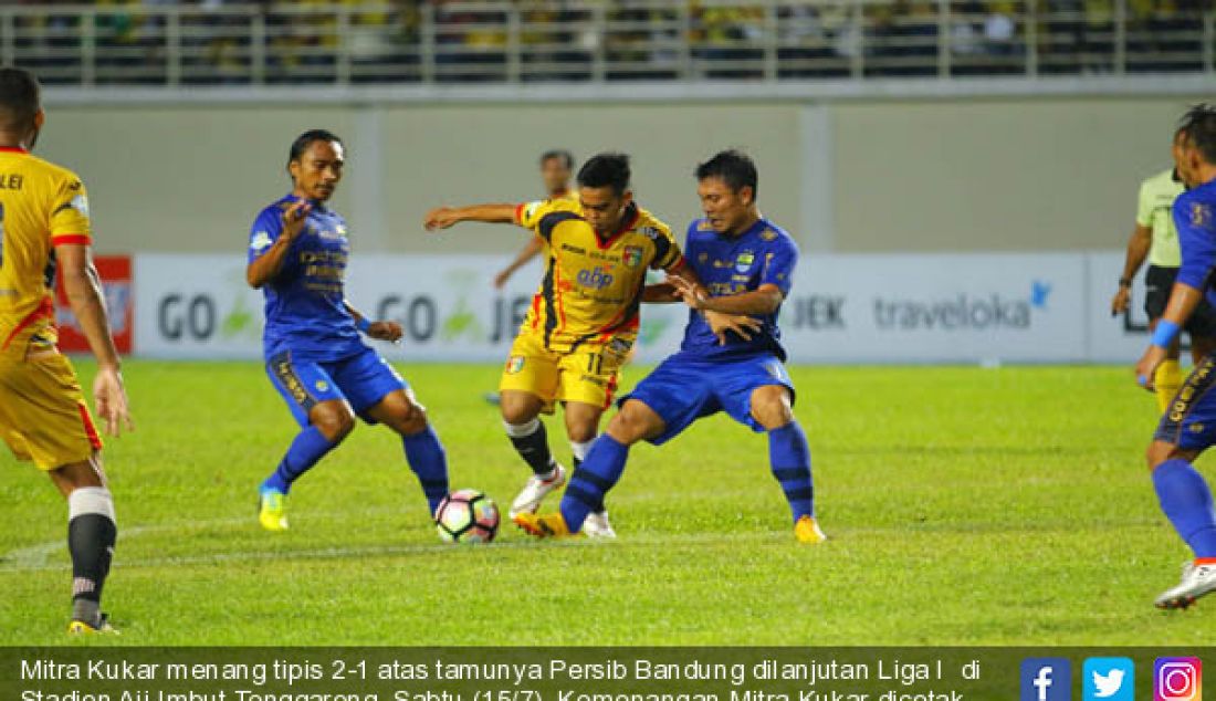 Mitra Kukar menang tipis 2-1 atas tamunya Persib Bandung dilanjutan Liga I di Stadion Aji Imbut Tenggarong, Sabtu (15/7). Kemenangan Mitra Kukar dicetak Marclei (penalty) menit 44 dan In-Kyun Oh pada menit 82. - JPNN.com