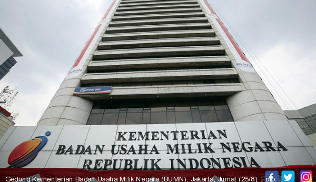 Gedung Kementerian Badan Usaha Milik Negara (BUMN), Jakarta, Jumat (25/8). - JPNN.com