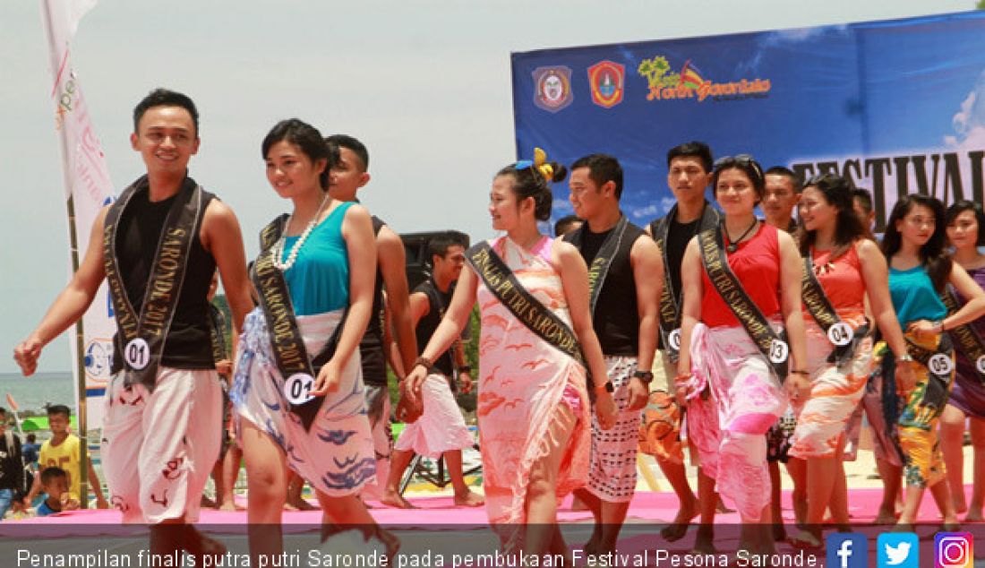 Penampilan finalis putra putri Saronde pada pembukaan Festival Pesona Saronde, Rabu (27/9). - JPNN.com