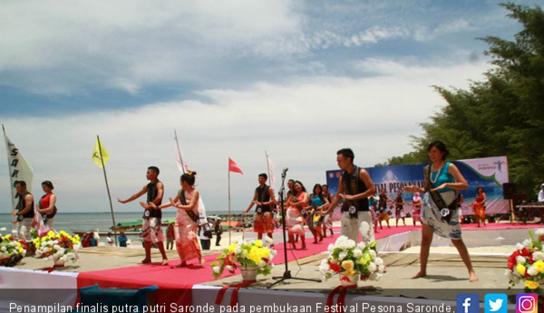 Penampilan finalis putra putri Saronde pada pembukaan Festival Pesona Saronde, Rabu (27/9). - JPNN.com