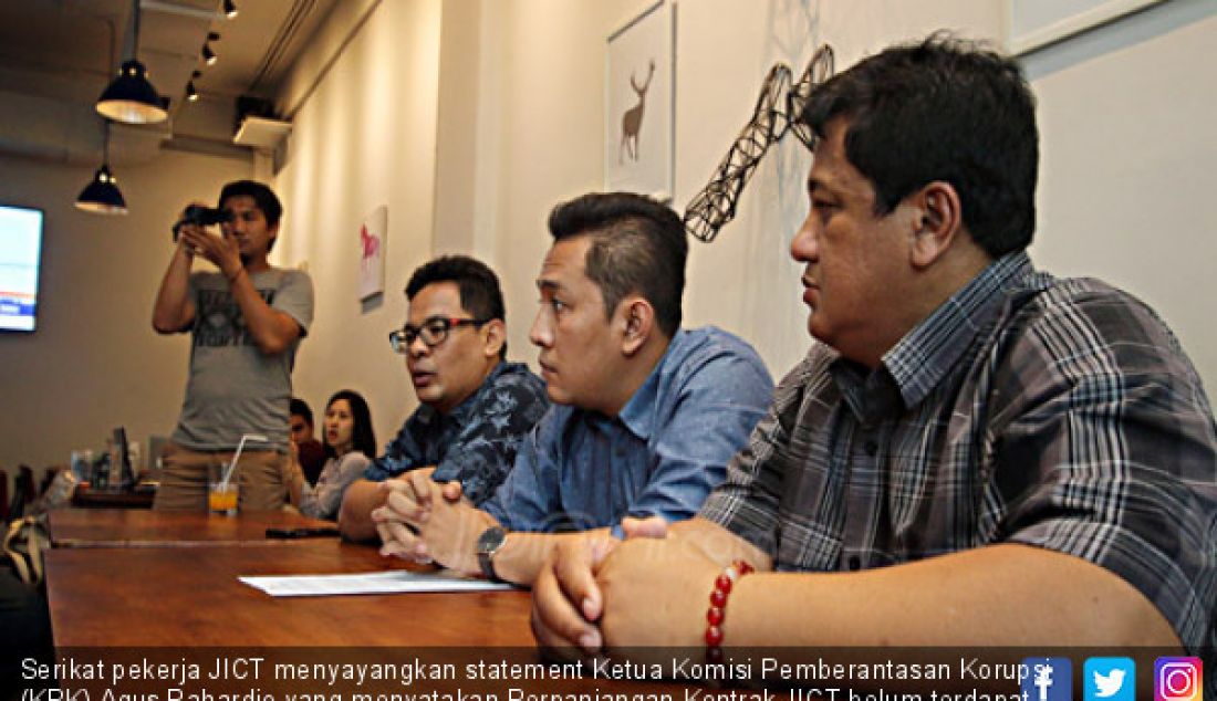 Serikat pekerja JICT menyayangkan statement Ketua Komisi Pemberantasan Korupsi (KPK) Agus Rahardjo yang menyatakan Perpanjangan Kontrak JICT belum terdapat kerugian negara karena baru akan terjadi di tahun 2019. - JPNN.com