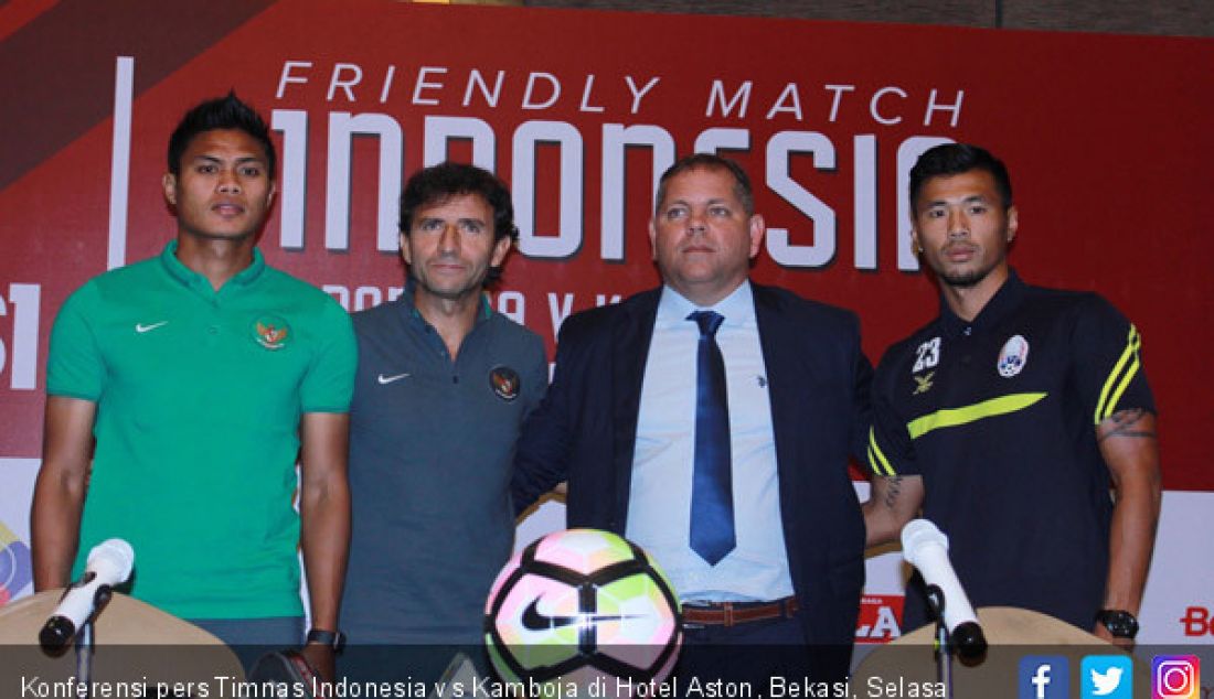 Konferensi pers Timnas Indonesia vs Kamboja di Hotel Aston, Bekasi, Selasa (3/10). - JPNN.com