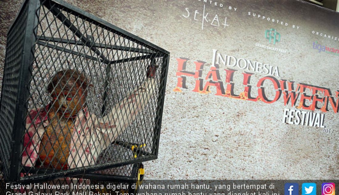Festival Halloween Indonesia digelar di wahana rumah hantu, yang bertempat di Grand Galaxy Park Mall Bekasi. Tema wahana rumah hantu yang diangkat kali ini adalah 'Slaughter House', Minggu (15/10). - JPNN.com