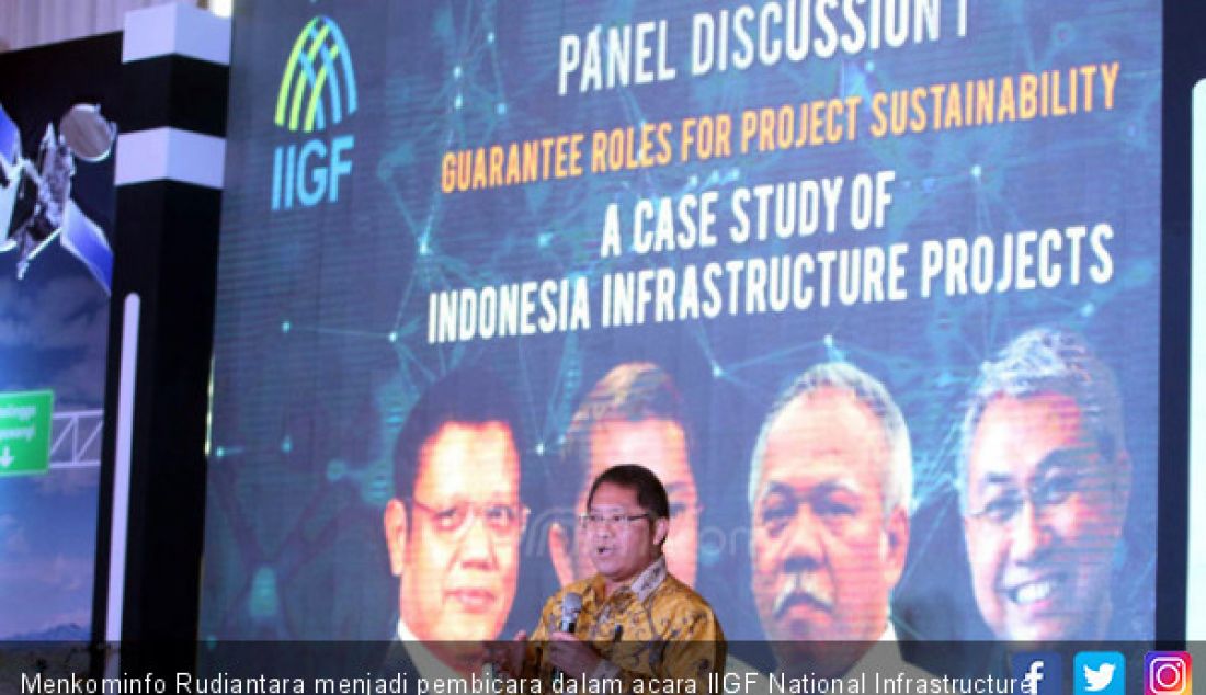 Menkominfo Rudiantara menjadi pembicara dalam acara IIGF National Infrastructure Conference (NIC) 2017, Jakarta, Kamis (14/12). - JPNN.com