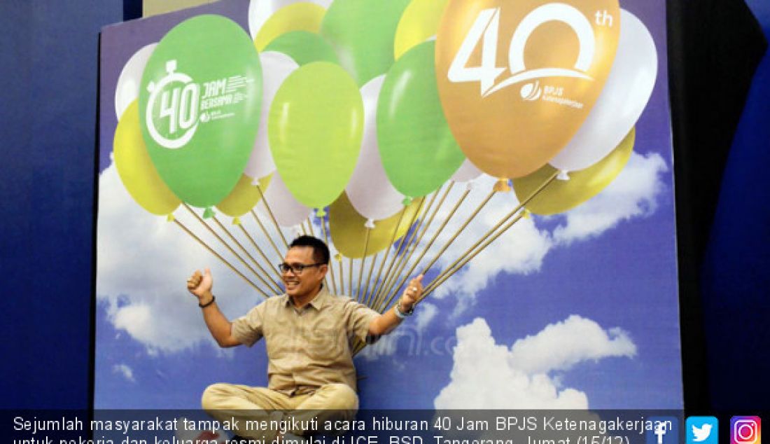 Sejumlah masyarakat tampak mengikuti acara hiburan 40 Jam BPJS Ketenagakerjaan untuk pekerja dan keluarga resmi dimulai di ICE, BSD, Tangerang, Jumat (15/12). - JPNN.com