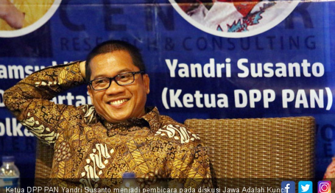 Ketua DPP PAN Yandri Susanto menjadi pembicara pada diskusi Jawa Adalah Kunci 