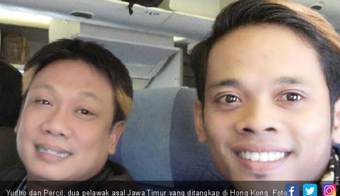 Yudho dan Percil, dua pelawak asal Jawa Timur yang ditangkap di Hong Kong. - JPNN.com