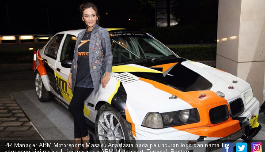 PR Manager ABM Motorsports Masayu Anastasia pada peluncuran logo dan nama tim baru yang kini menjadi tim unggulan ABM Motorsport, Tangsel, Banten, Minggu(25/2).ABM Motorsport menurunkan 25 mobil dan 17 pembalap di ISSOM 2018. - JPNN.com