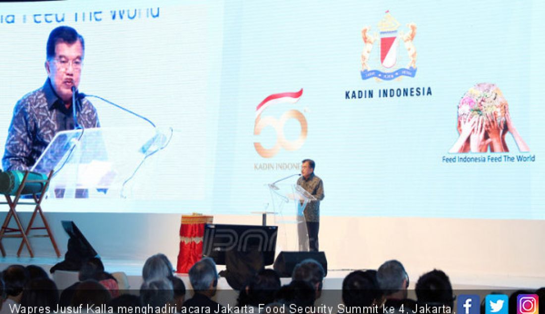Wapres Jusuf Kalla menghadiri acara Jakarta Food Security Summit ke 4, Jakarta, Kamis (8/3). - JPNN.com