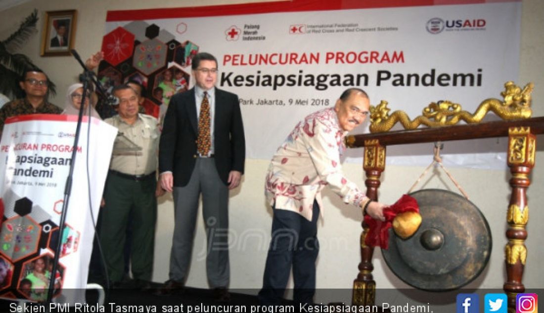 Sekjen PMI Ritola Tasmaya saat peluncuran program Kesiapsiagaan Pandemi, Jakarta, Rabu (9/5). - JPNN.com