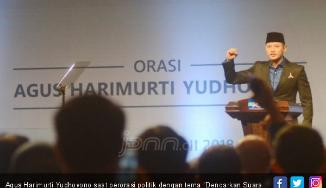 Agus Harimurti Yudhoyono saat berorasi politik dengan tema 