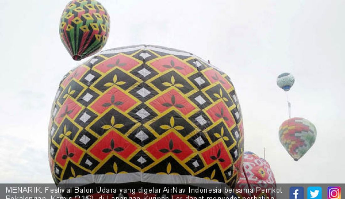 MENARIK: Festival Balon Udara yang digelar AirNav Indonesia bersama Pemkot Pekalongan, Kamis (21/6), di Lapangan Kuripan Lor dapat menyedot perhatian masyarakat. - JPNN.com