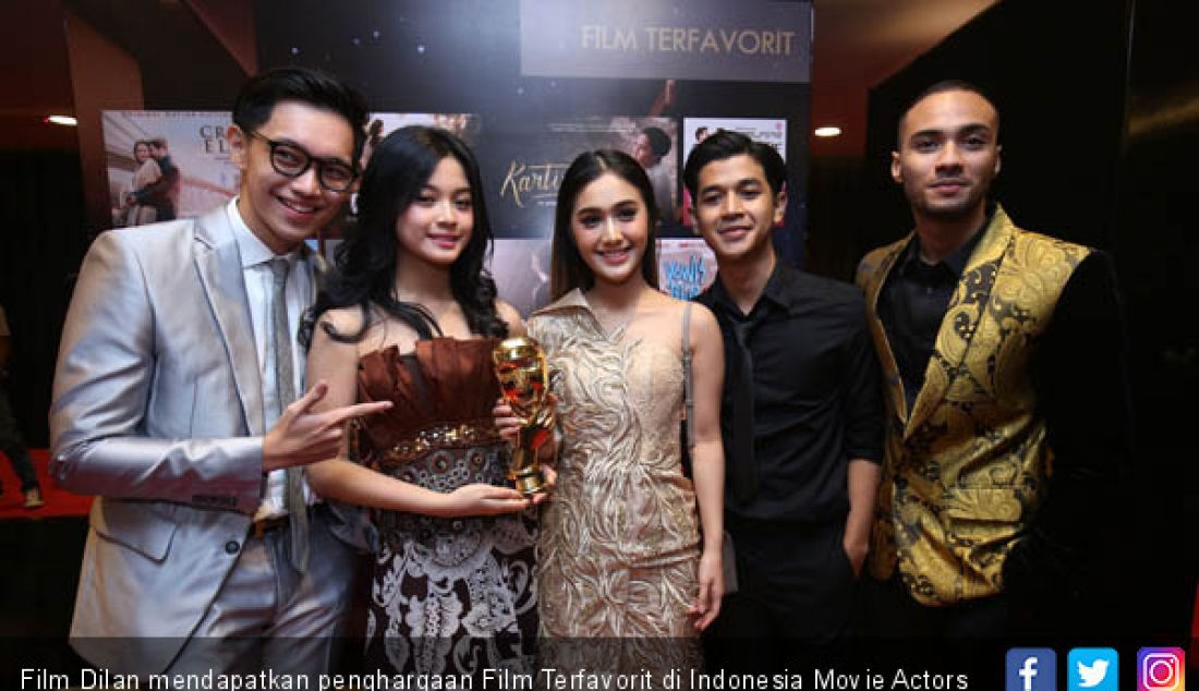 Film Dilan mendapatkan penghargaan Film Terfavorit di Indonesia Movie Actors Award (IMAA) 2018, di Jakarta, Rabu (4/7). - JPNN.com