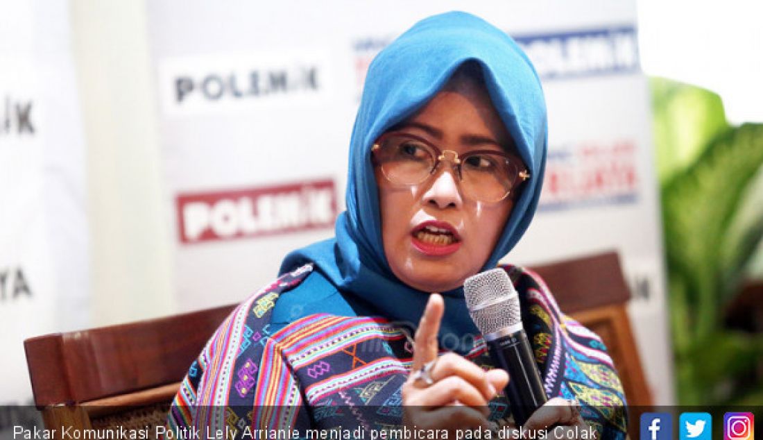 Pakar Komunikasi Politik Lely Arrianie menjadi pembicara pada diskusi Colak Colek Caleg, Jakarta, Sabtu (21/7) - JPNN.com