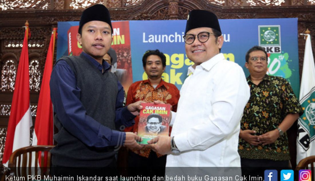 Ketum PKB Muhaimin Iskandar saat launching dan bedah buku Gagasan Cak Imin, Jakarta, Sabtu (21/7). - JPNN.com